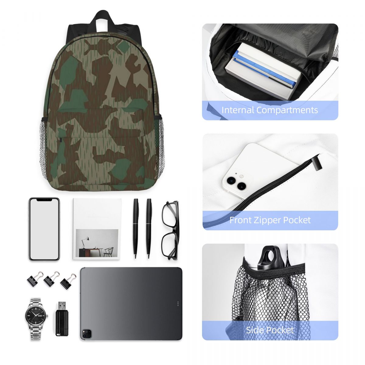Women Bags Germany - Mochila de camuflaje Splittertarn militar alemán
