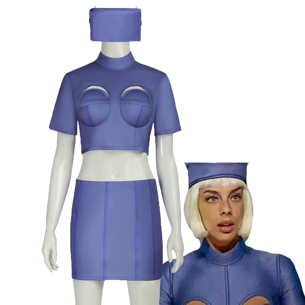 Women'S Retro Bags - Movie Stewardess Cosplay Costume Deep Blue
