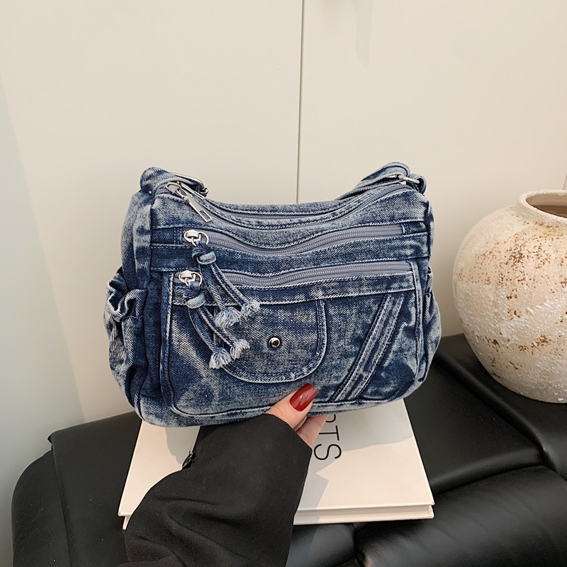 Women'S Kipling Bags - Bolso de mezclilla azul retro estilo