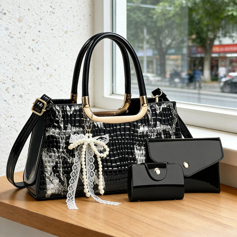 Women Bags Leather - Conjunto de Bolsos de Mano para
