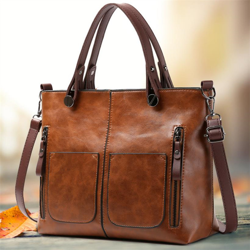 Women'S Bags Cross Body - Bolso de mano de cuero retro