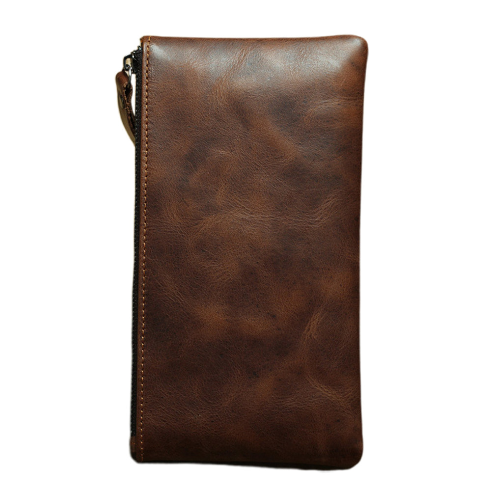 Women Bags Casual - Cartera Larga de Cuero Genuino con