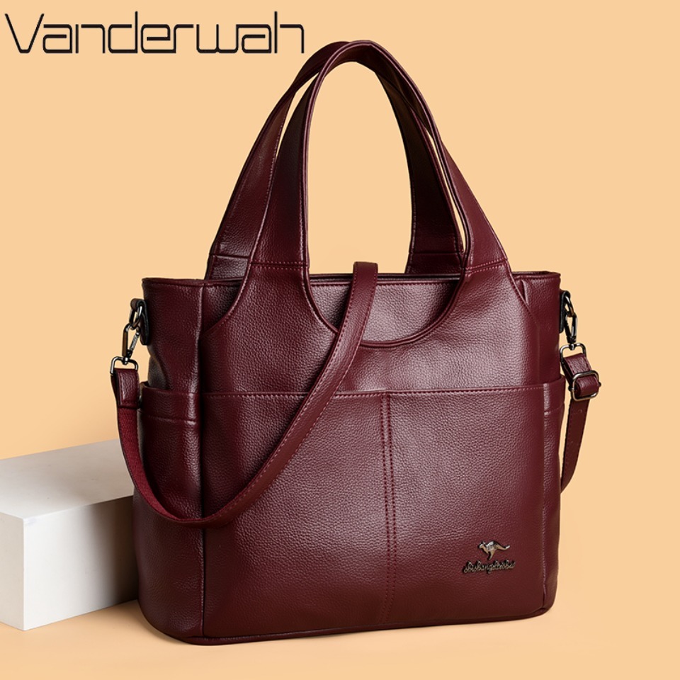 Bolso Tote de Cuero Suave con  - Women Bags Polene reseña y precio