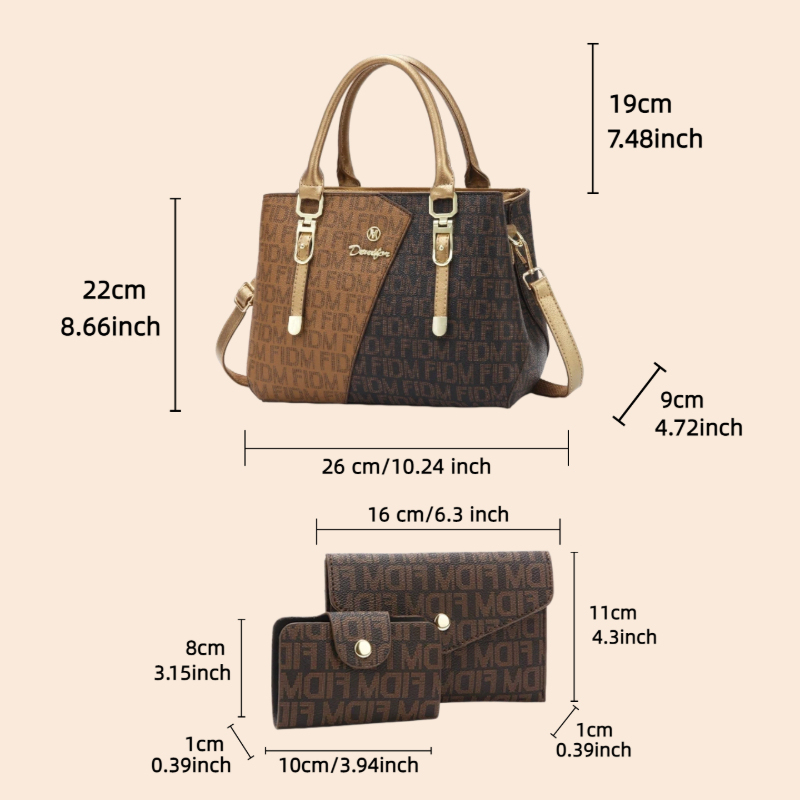 Conjunto de 3 bolsos para muje - Women Bags Leather reseña y precio