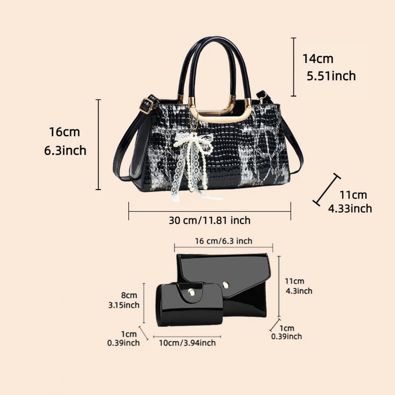 Conjunto de Bolsos de Mano par - Women Bags Leather reseña y precio