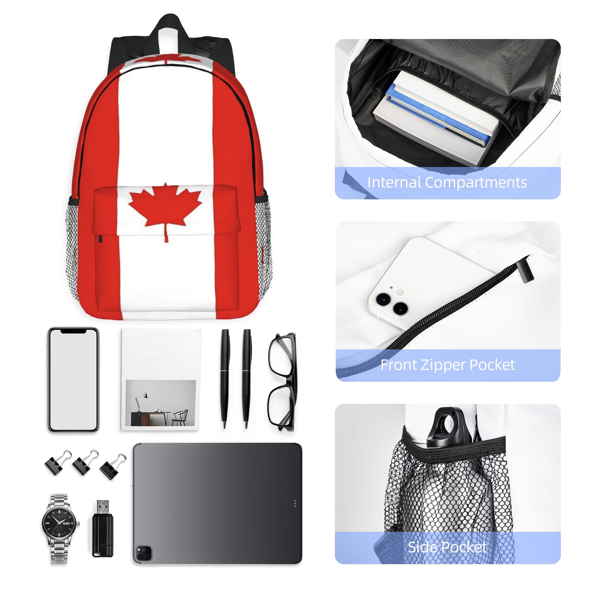 Mochila con bandera de Canadá, - Women Bags Canada Sale reseña y precio
